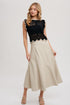 FAUX LEATHER FLARE MIDI